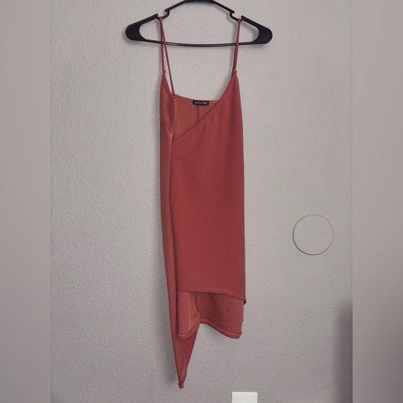 Vintage desert orange spaghetti strap top asymmetric fit ruffled back MIND CODE! - Picture 7 of 15